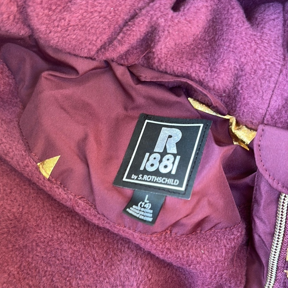 New Kids Burgundy Star Jacket SZ L(14) - Picture 9 of 10